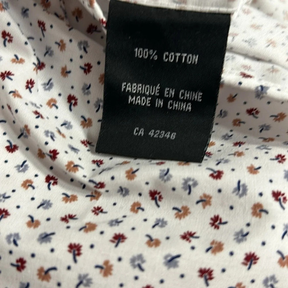 AKA Men shirt,NWT,slim fit, small,Mini floral print ,long sleeve,100 cotton - Picture 8 of 11